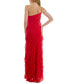 Juniors' Tiered Ruffled One-Shoulder Gown