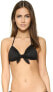 Фото #1 товара Shoshanna 240223 Womens Soft Tie-front Bikini Top Black Swimwear Size A/b
