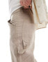 Фото #3 товара Jack & Jones wide fit linen mix carpenter trouser in beige