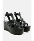 Фото #1 товара WINDRUSH Cage Wedge Leather Sandal in Black