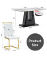 Фото #11 товара Modern white marble table & 6 gold leg chairs