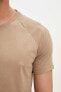 Фото #3 товара Erkek Bej Basic Slim Fit T-Shirt