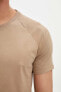 Erkek Bej Basic Slim Fit T-Shirt