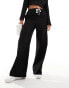 In The Style contrast drawstring waist wide leg side stripe trousers co-ord in black