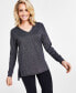 Women's Shine V-Neck Long-Sleeve Tunic, Created for Macy's