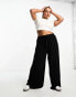 Фото #1 товара ASOS DESIGN Curve tie belt wide leg trouser in black