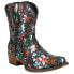 Фото #2 товара Roper Ingrid Floral Metallic Snip Toe Cowboy Booties Womens Black Casual Boots 0