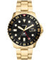 Фото #1 товара Часы Fossil Blue GMT Gold Tone Stainless