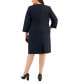 ფოტო #2 პროდუქტის Plus Size Tweed Button-Up Pencil Skirt Suit