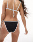 Фото #4 товара Topshop mix and match contrast trim tie side bikini bottom in monochrome