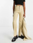 Фото #1 товара Pull&Bear high waisted tailored straight leg trouser in pale yellow