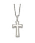 Фото #1 товара Chisel polished Medium Pillow Cross Pendant on a Cable Chain Necklace