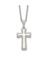 ფოტო #1 პროდუქტის Polished Medium Pillow Cross Pendant on a Cable Chain Necklace