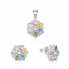 Фото #1 товара Multicolored silver jewelry set with rhinestones S0000260 (pendant, earrings)