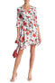 Romeo & Juliet Couture 157916 Women's V-neck Floral Dress White/Red Sz. Medium