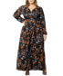 ფოტო #1 პროდუქტის Women's Plus Size Kelsey Long Sleeve Maxi Dress