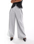 Фото #2 товара ASOS DESIGN Petite cross over pleated trouser in grey