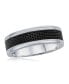 ფოტო #1 პროდუქტის Stainless Steel Black Mesh Inlay Polished Band Ring
