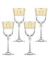 Фото #1 товара Gold-Tone Embellished Red Wine Goblet with Gold-Tone Rings, Set of 4