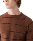 ფოტო #2 პროდუქტის Men's Striped Crewneck Long Sleeve Sweater