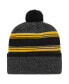 Фото #2 товара Men's Black Pittsburgh Steelers Fadeout Cuffed Knit Hat with Pom