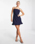 Trendyol cami dress with peplum hem in navy