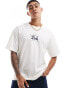 Jack & Jones oversized crane chest print t-shirt in white