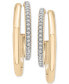ფოტო #2 პროდუქტის Diamond Double Small Hoop Earrings (1/4 ct. t.w.) in Gold Vermeil, Created for Macy's