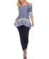 ფოტო #4 პროდუქტის Women's Printed Cold Shoulder Tunic Top