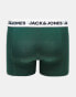 Jack & Jones 3 pack trunks with white logo waistband in multi