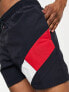 Фото #5 товара Tommy Hilfiger flag leg logo mid length swim shorts in navy