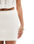 ASOS DESIGN Petite knitted crochet mini skirt co-ord in white weiß, XS - EU 32-34 - фото #5