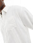 New Look long sleeve linen blend shirt in white