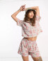 Фото #1 товара Reclaimed Vintage shorts in check floral print co ord