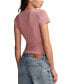 ფოტო #1 პროდუქტის Women's Scoop-Neck Short Sleeve Corset T-Shirt