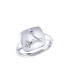 ფოტო #1 პროდუქტის Pisces Two Fish Sterling Silver Aquamarine Stone Diamond Signet Ring