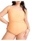 Фото #1 товара Plus Size Back Beading Detail One Piece - 14, Sun Glow