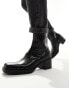 Pull&Bear low heeled boot in black