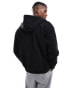 Pull&Bear zip through hoodie in black