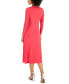 Women's Faux-Wrap Mesh-Sleeve Midi Dress