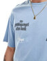 ADPT oversized t-shirt with chest print in pastel blue