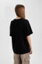 Kadın T-shirt Siyah C3771ax/bk81