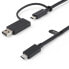 Фото #1 товара StarTech.com 3ft (1m) USB-C Cable with USB-A Adapter Dongle - Hybrid 2-in-1 USB C Cable w/ USB-A - USB-C to USB-C (10Gbps/100W PD) - USB-A to USB-C (5Gbps) - Ideal for Hybrid Docking Station - 1 m - USB C - USB C - USB 3.2 Gen 2 (3.1 Gen 2) - 10000 Mbit/s - Black