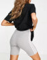 Фото #4 товара adidas Sportswear Essential 3 stripe legging shorts in grey