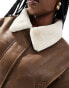 Фото #2 товара ASOS DESIGN Curve top collar shearling jacket in hazelnut