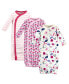 ფოტო #1 პროდუქტის Baby Girls Baby Organic Cotton Side-Closure Snap Long-Sleeve Gowns 3pk, Pink Botanical