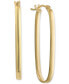 ფოტო #3 პროდუქტის Polished Oval Hoop Earrings in 10k Gold