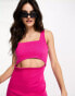 Фото #4 товара Waven welby cut out stretch denim mini dress in hyper pink