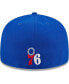 Фото #3 товара Men's Royal Philadelphia 76ers Game Day Hollow Logo Mashup 59FIFTY Fitted Hat