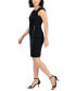 Фото #3 товара Petite Asymmetric-Neck Zip-Skirt Sheath Dress